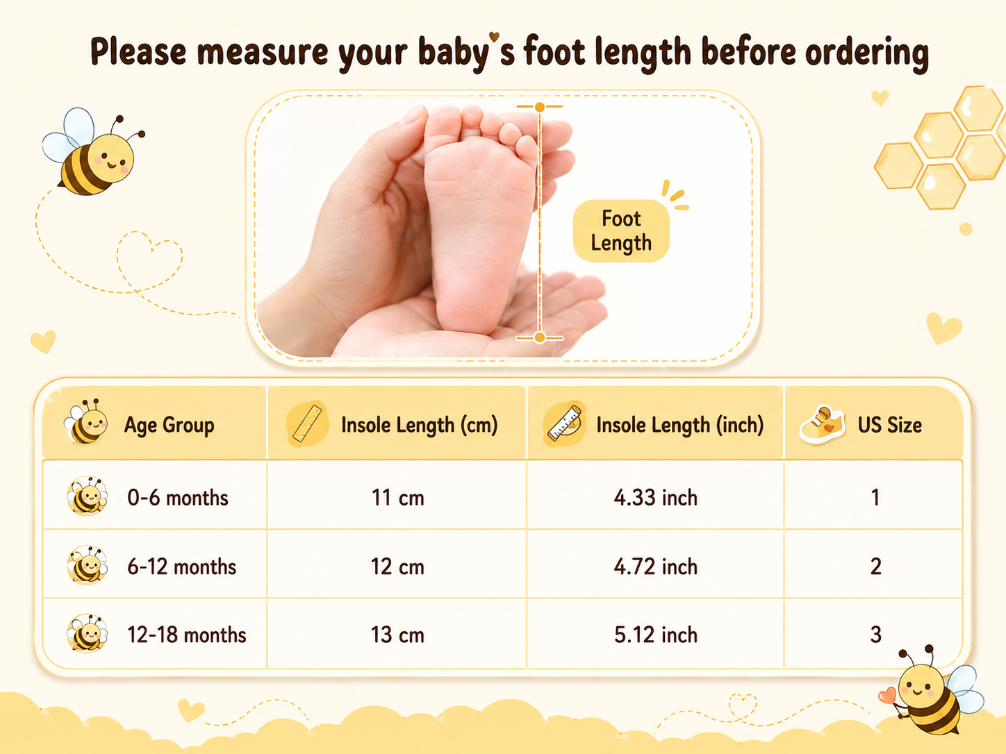 Cartoon Baby Soft-Sole First-Walker Shoes size guide