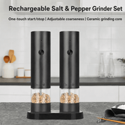  ChefPro rechargeable salt and pepper grinder set on modern kitchen countertop