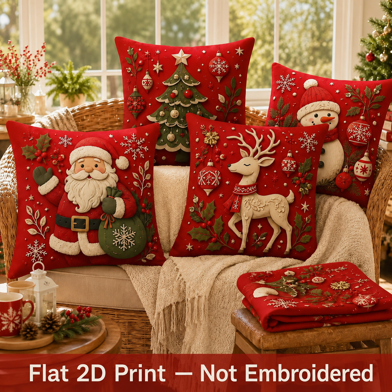 Cookku™ 4-Piece Christmas Pillow Covers — Festive Sofa Decor