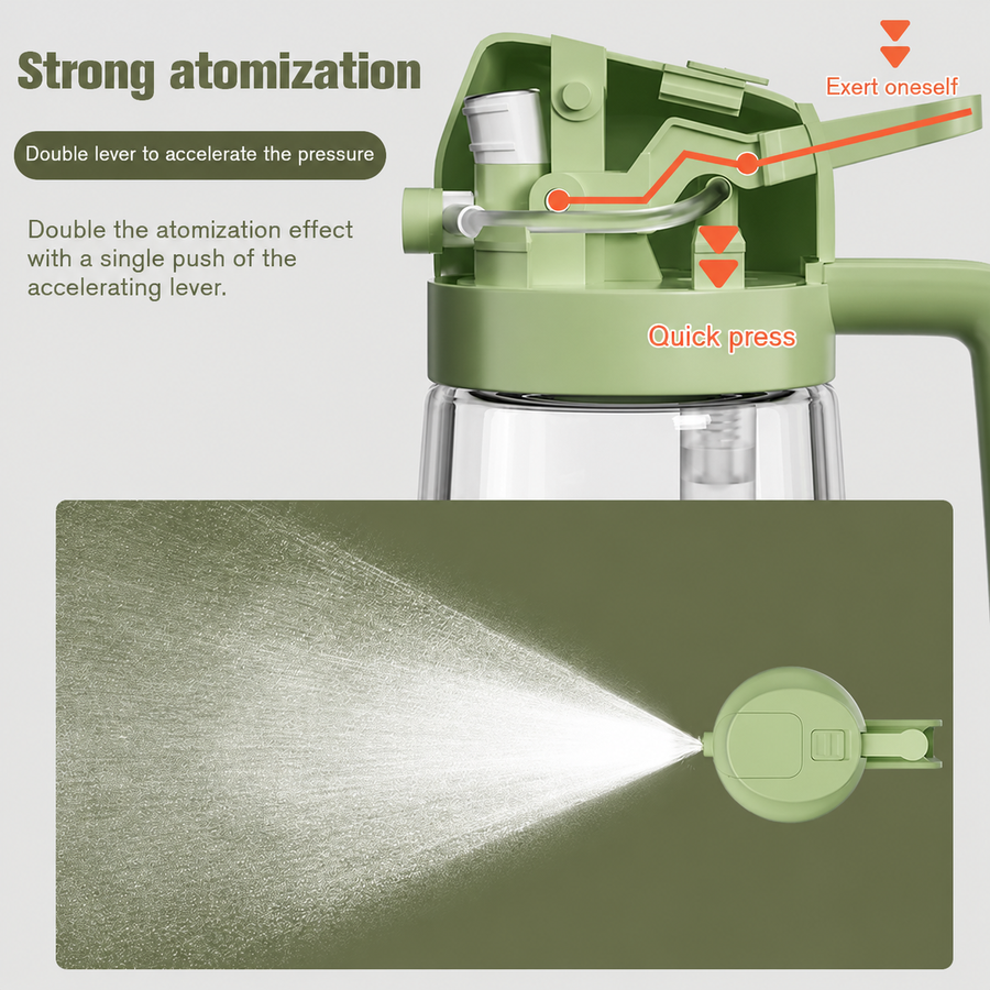 ChefPro™ 2-in-1 Oil Sprayer Bottle — Glass Mist Dispenser for Healthy Cooking