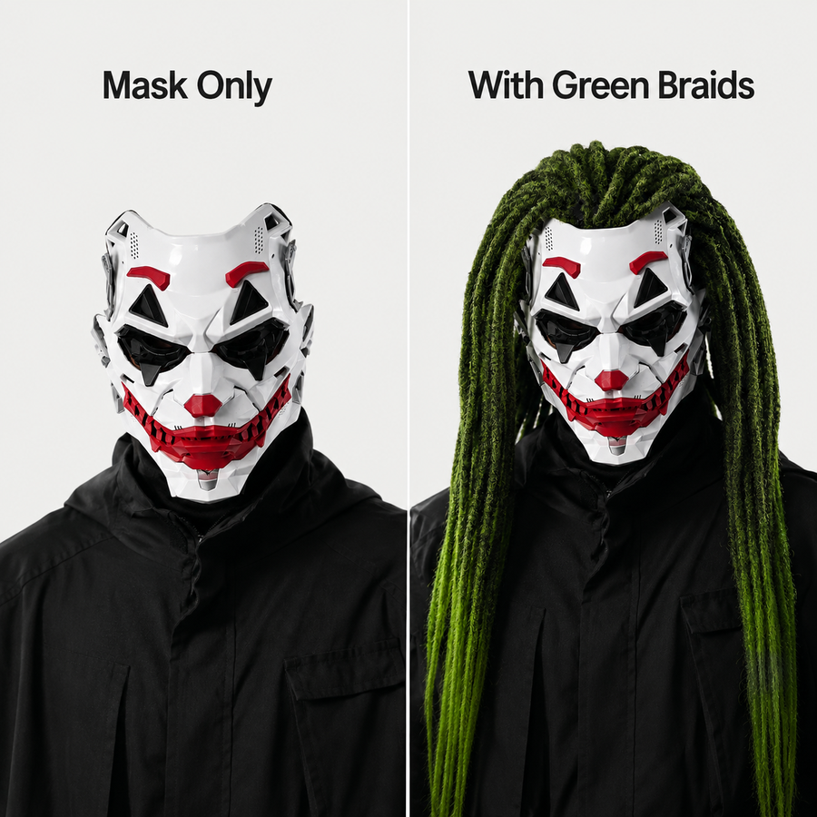 Cyberpunk Full-Face Mask — Bold Halloween Costume Look