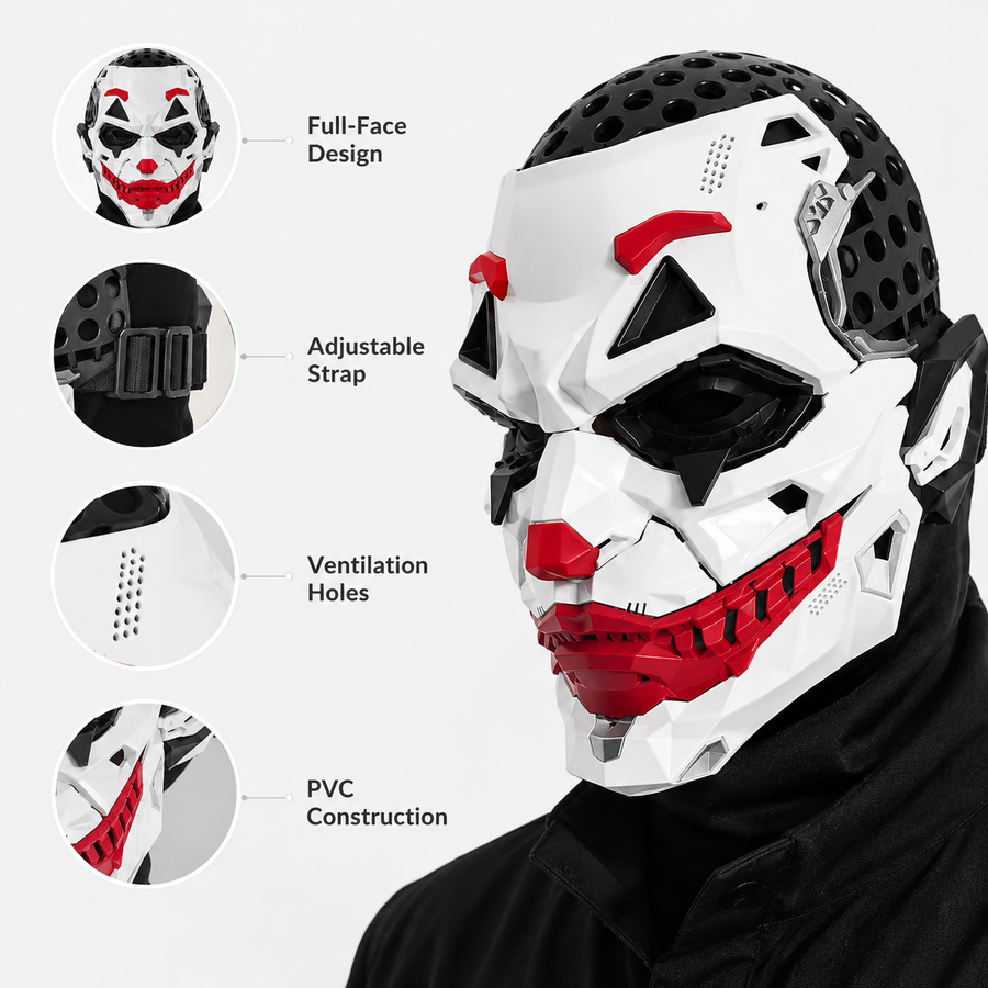 Cyberpunk Full-Face Mask — Bold Halloween Costume Look