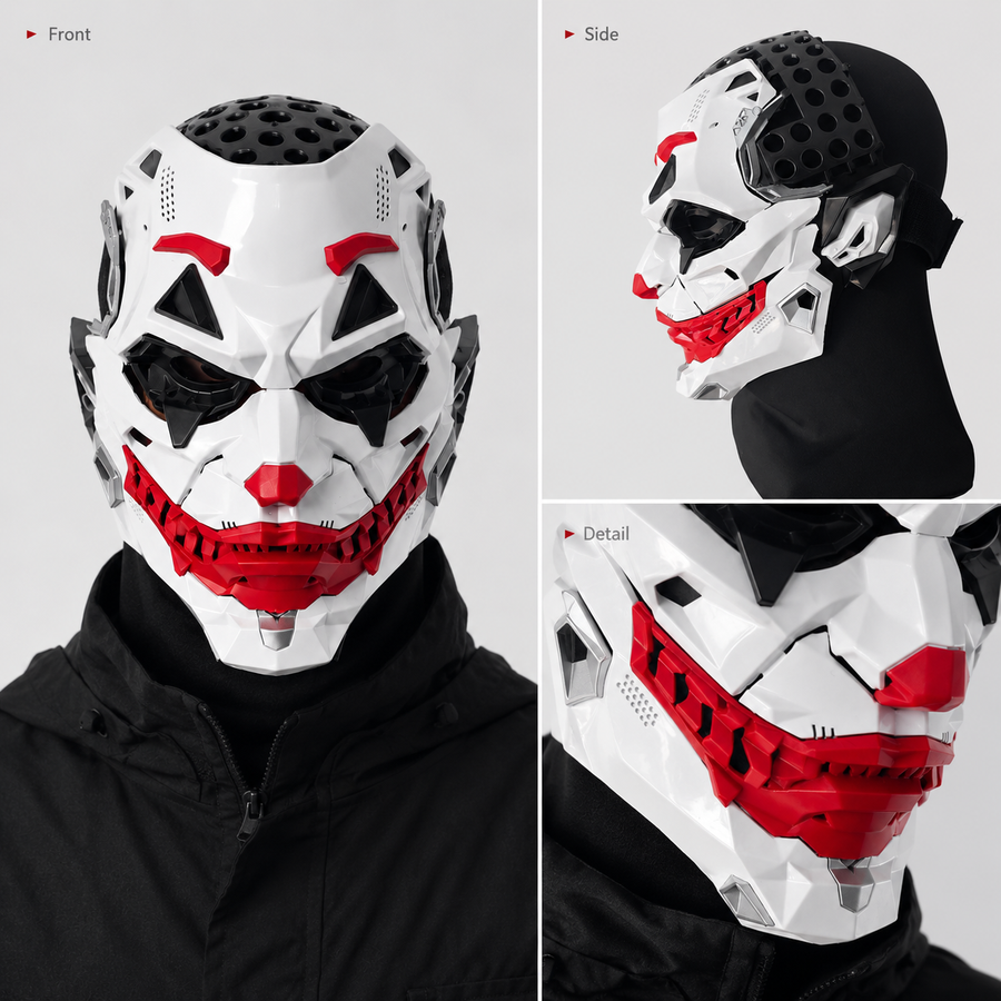 Cyberpunk Full-Face Mask — Bold Halloween Costume Look