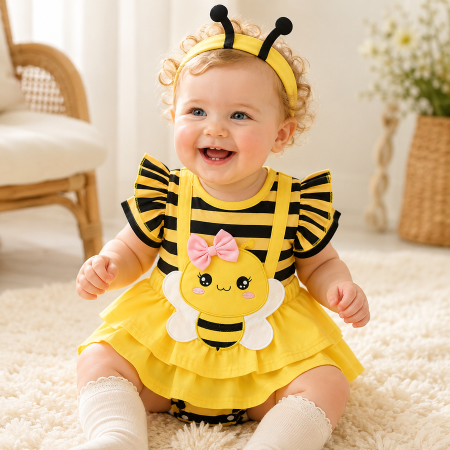 Bee Baby Romper with Headband