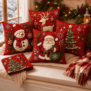 Set of four 18 by 18 inch Christmas pillow covers
