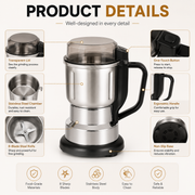 GrindPro™ Stainless Steel Electric Coffee & Spice Grinder