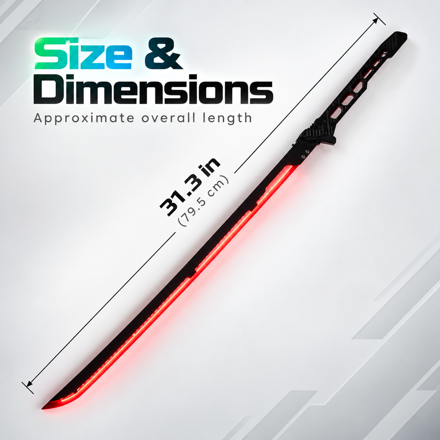 Rechargeable LED Cosplay Sword — 31.3″ Light-Up Prop
