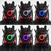 Light-Up Cyberpunk Mask with Braids — Adjustable Fit