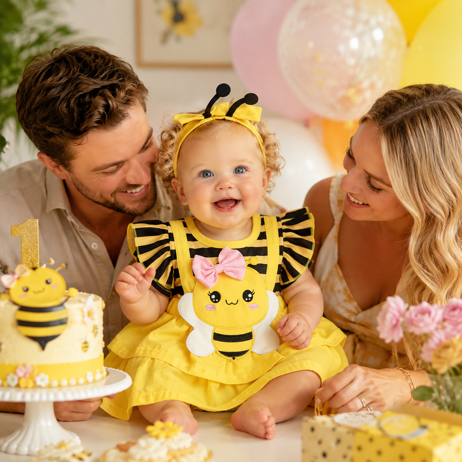 Bee Baby Romper with Headband