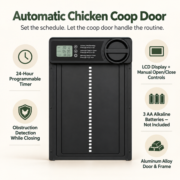 Automatic Chicken Coop Door — Timer & Obstruction Detection