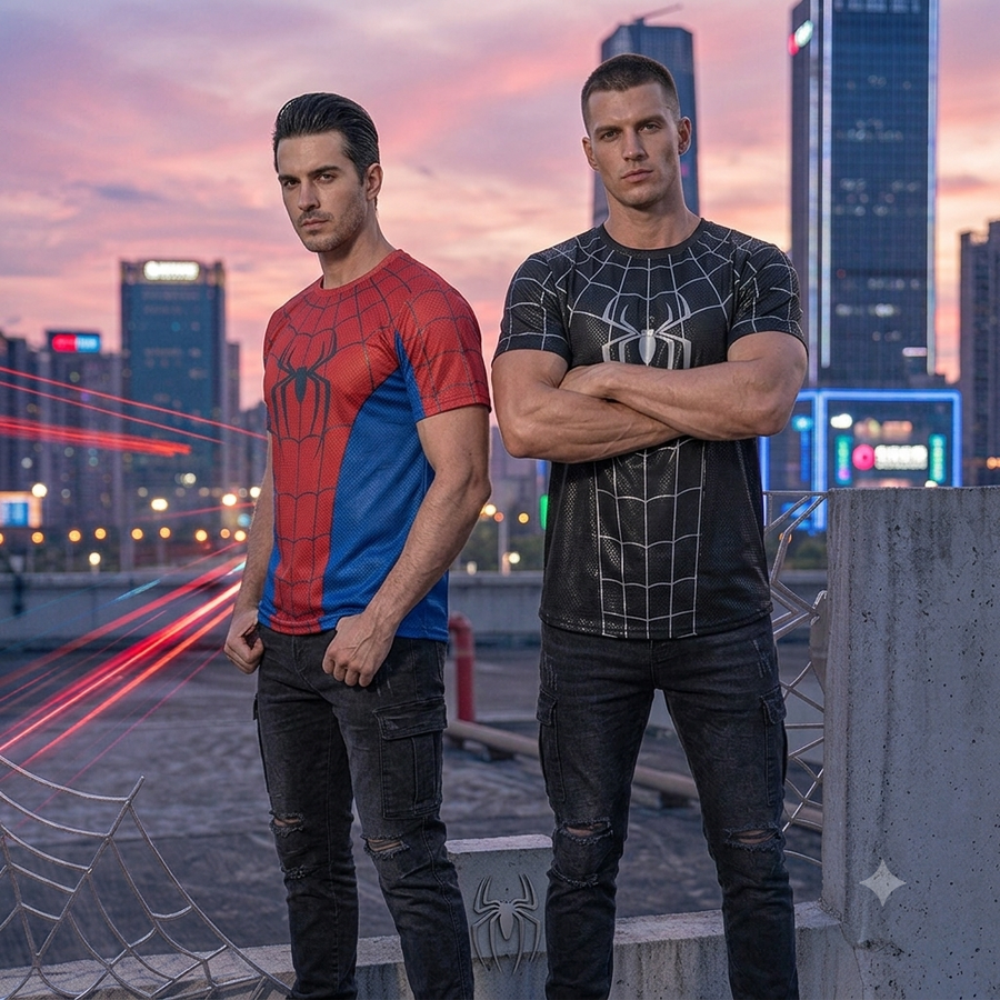 3D Webbed Hero T-Shirt — Raised Webbing Cosplay Tee