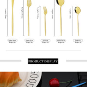 ChefPro™ 30-Piece Stainless Steel Cutlery Set — Black & Gold Modern Flatware for 6