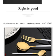 ChefPro™ 30-Piece Stainless Steel Cutlery Set — Black & Gold Modern Flatware for 6