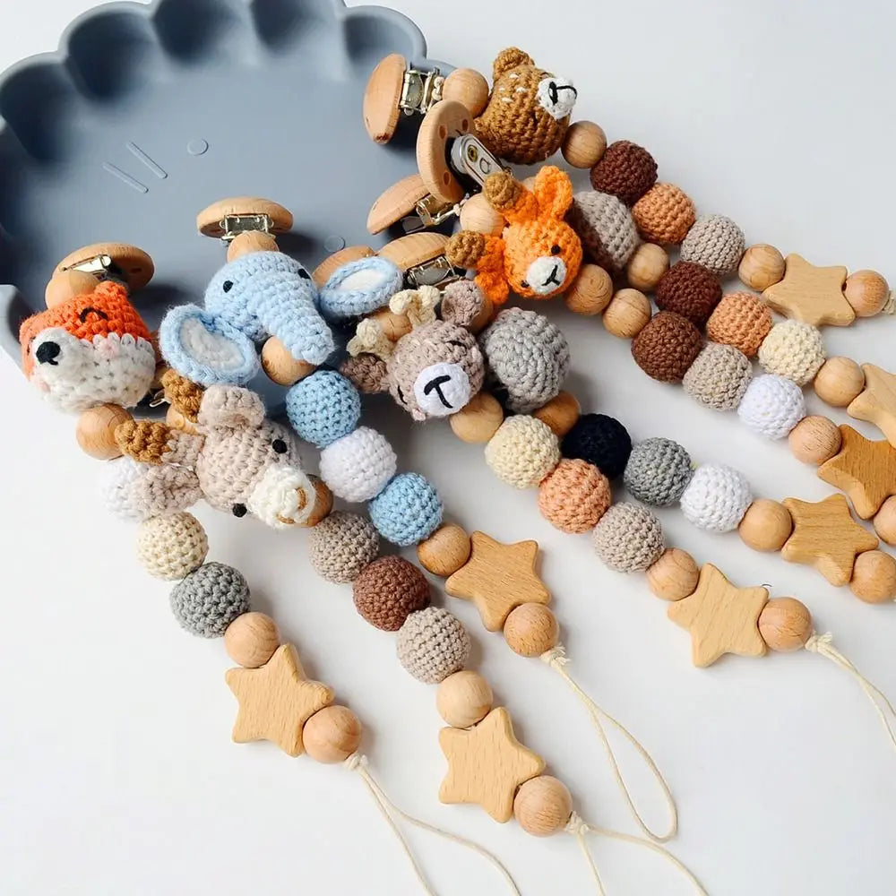 TinyBuddy™ Animal Pacifier Clip – Wooden Baby Soother Holder & Teether Chain Secondary image