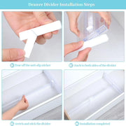 HomeSmart™ Adjustable Drawer Dividers — 6-Pack Clear Expandable Organizer