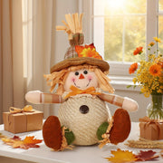 Rustic Harvest Gnome & Scarecrow Decor — Plaid & Sunflower Accents