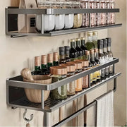 HomeSmart™ Wall-Mounted Spice Rack — No-Drill Aluminum Kitchen Shelf