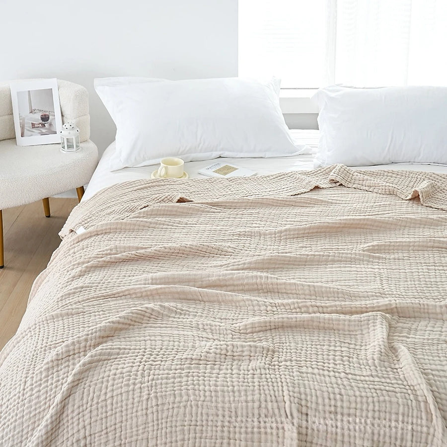 BabyJoy™ 6-Layer Muslin Cotton Blanket — Soft Breathable Gauze for Baby & Family