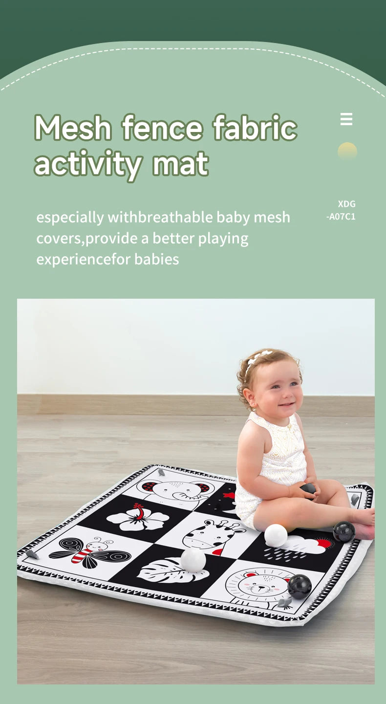 BabyJoy™ Activity Play Mat with Fitness Frame — Sensory Gym for Newborns 0-18 Months