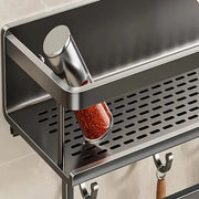 HomeSmart™ Wall-Mounted Spice Rack — No-Drill Aluminum Kitchen Shelf