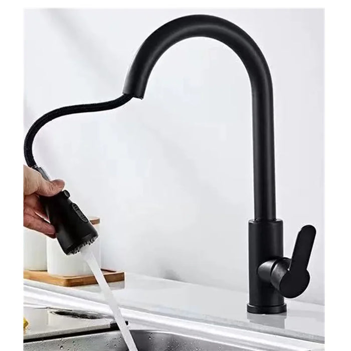 HomeSmart™ Pull-Out Kitchen Faucet — Matte Black Stainless Steel Mixer Tap