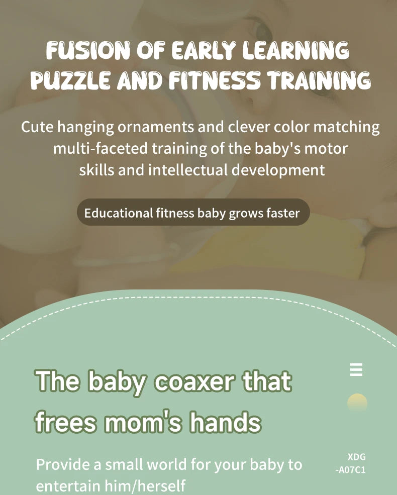 BabyJoy™ Activity Play Mat with Fitness Frame — Sensory Gym for Newborns 0-18 Months