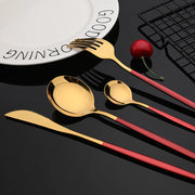 ChefPro™ 30-Piece Stainless Steel Cutlery Set — Black & Gold Modern Flatware for 6