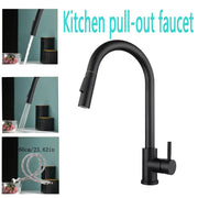 HomeSmart™ Pull-Out Kitchen Faucet — Matte Black Stainless Steel Mixer Tap