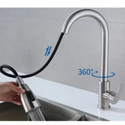 HomeSmart™ Pull-Out Kitchen Faucet — Matte Black Stainless Steel Mixer Tap