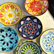 ChefPro™ Bohemian Ceramic Plate Set — 6-Piece Artisan Salad & Dessert Collection
