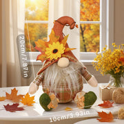 Rustic Harvest Gnome & Scarecrow Decor — Plaid & Sunflower Accents