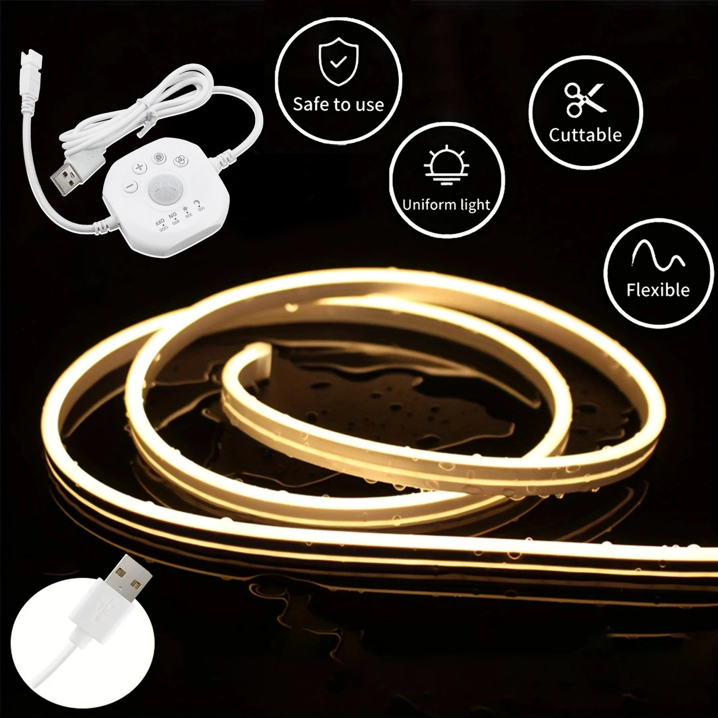 HomeSmart™ Motion Sensor LED Strip — Chase Effect Stair & Under-Bed Light