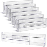 HomeSmart™ Adjustable Drawer Dividers — 6-Pack Clear Expandable Organizer