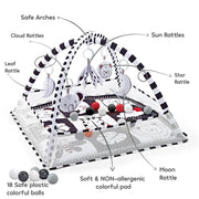 BabyJoy™ Activity Play Mat with Fitness Frame — Sensory Gym for Newborns 0-18 Months