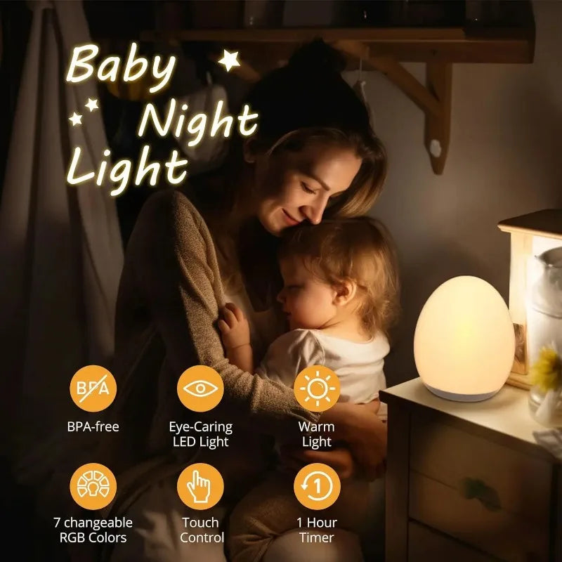 GlowStep™ Touch Night Light — 7-Color RGB Dimmable Bedside Lamp