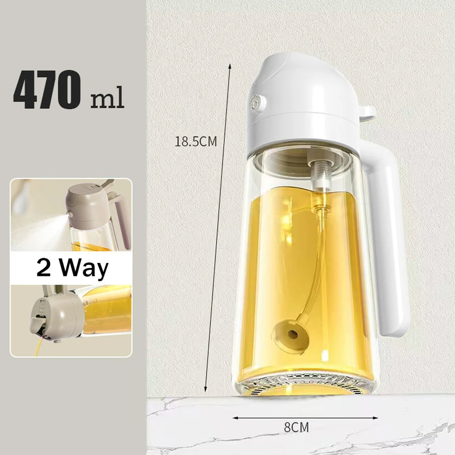 ChefPro™ 2-in-1 Oil Sprayer Bottle — Glass Mist Dispenser for Healthy Cooking
