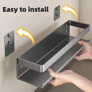 HomeSmart™ Wall-Mounted Spice Rack — No-Drill Aluminum Kitchen Shelf