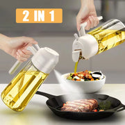 ChefPro™ 2-in-1 Oil Sprayer Bottle — Glass Mist Dispenser for Healthy Cooking