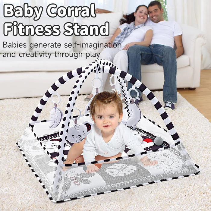 BabyJoy™ Activity Play Mat with Fitness Frame — Sensory Gym for Newborns 0-18 Months
