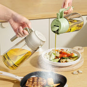 ChefPro™ 2-in-1 Oil Sprayer Bottle — Glass Mist Dispenser for Healthy Cooking