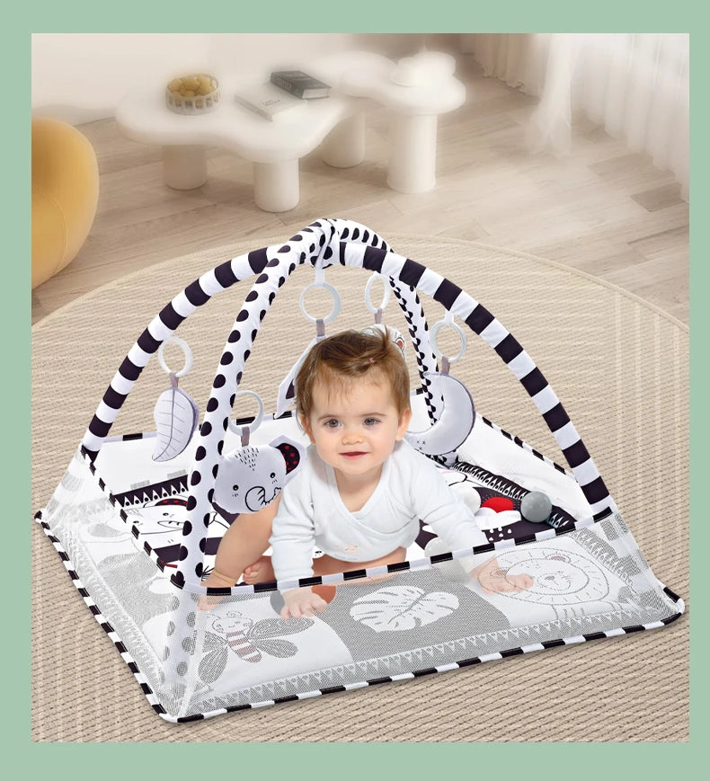 BabyJoy™ Activity Play Mat with Fitness Frame — Sensory Gym for Newborns 0-18 Months