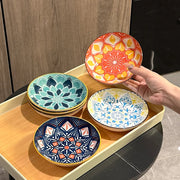 ChefPro™ Bohemian Ceramic Plate Set — 6-Piece Artisan Salad & Dessert Collection