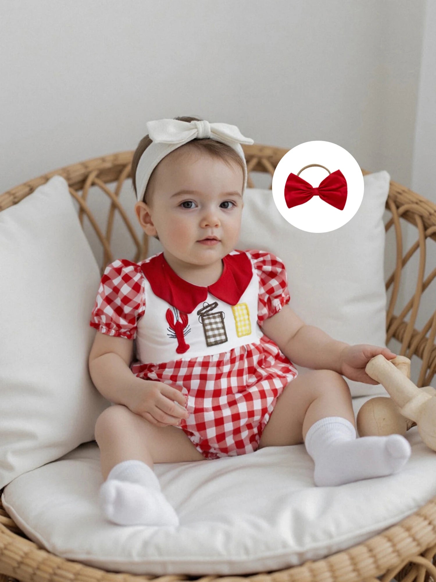 Toddler Girl Beachwear Set Seashell Print Ruffle Sleeve Romper with Matching Sun Hat 2 Piece Outfit for Summer Fun Main image