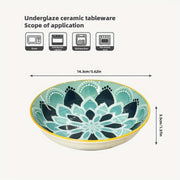 ChefPro™ Bohemian Ceramic Plate Set — 6-Piece Artisan Salad & Dessert Collection