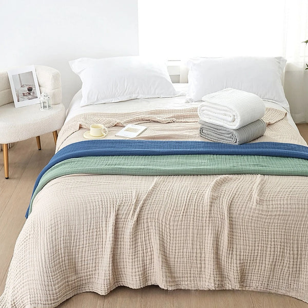 BabyJoy™ 6-Layer Muslin Cotton Blanket — Soft Breathable Gauze for Baby & Family