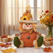 Rustic Harvest Gnome & Scarecrow Decor — Plaid & Sunflower Accents