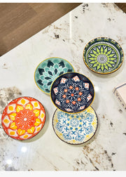 ChefPro™ Bohemian Ceramic Plate Set — 6-Piece Artisan Salad & Dessert Collection