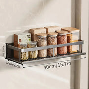 HomeSmart™ Wall-Mounted Spice Rack — No-Drill Aluminum Kitchen Shelf