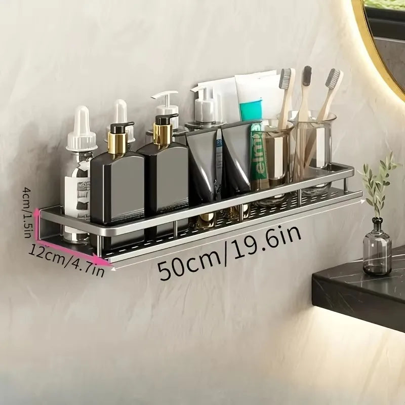HomeSmart™ Wall-Mounted Spice Rack — No-Drill Aluminum Kitchen Shelf