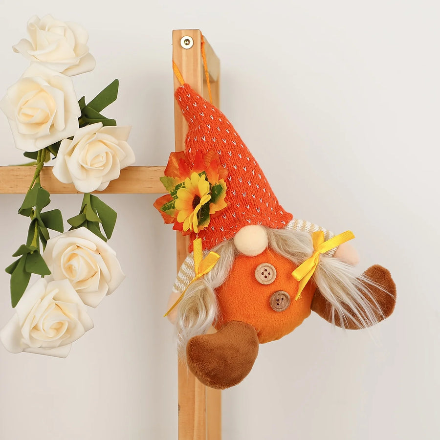 Rustic Harvest Gnome & Scarecrow Decor — Plaid & Sunflower Accents